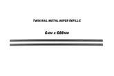 Pair Twin Rail Metal Wiper Refill 6mm x 600mm 24“