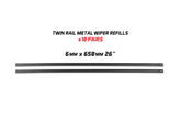 Twin Metal Rail Wiper Refill x 20 (10 Pairs) 6mm x 650mm 26"