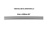 Pair Twin Metal Rail Wiper Refill 6mm x 650mm 26" - Service Parts Online