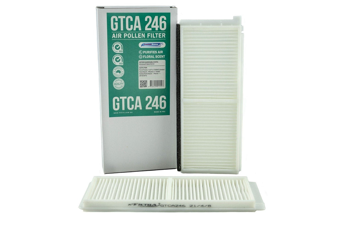 Scented Breeze GTCA246 cabin air filter for Ford Fiesta — cross-ref Ryco RCA246P