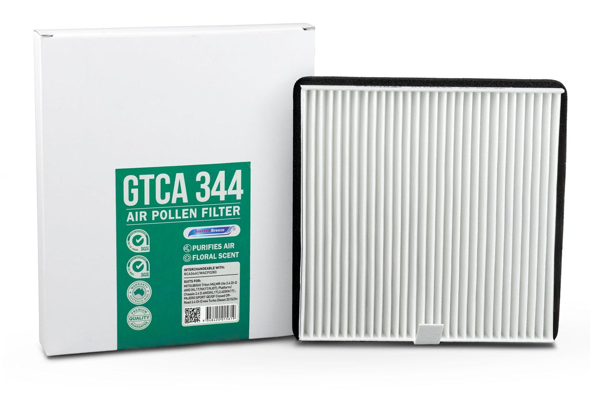 Scented Breeze GTCA344 cabin air filter for Mitsubishi Mirage — cross-ref Ryco RCA344C