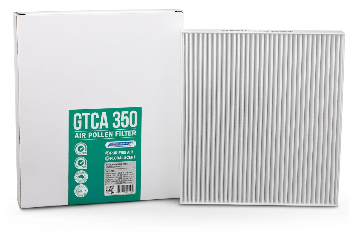 Scented Breeze GTCA350 cabin air filter for Hyundai Kona — cross-ref Ryco RCA350P