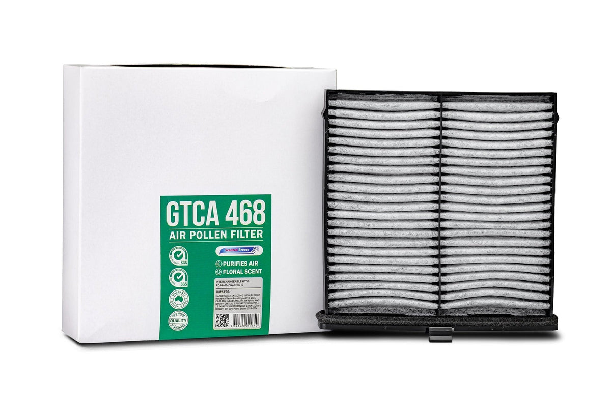 Scented Breeze GTCA468 cabin air filter for Mazda 3 — cross-ref Ryco RCA468M